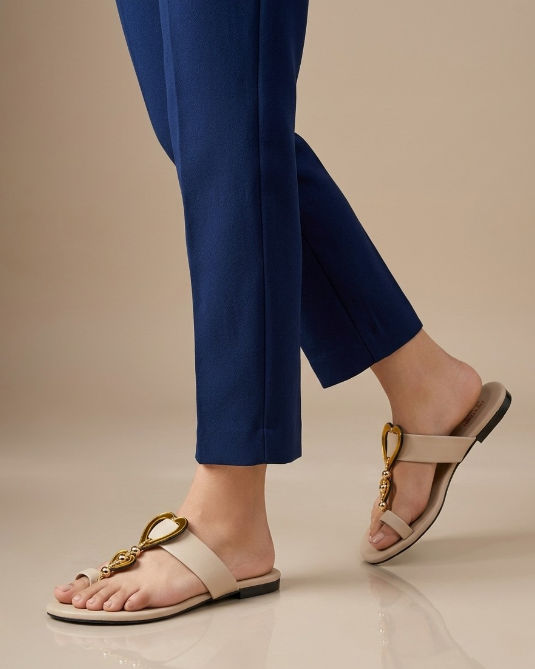 Golden Heart Charm Flats