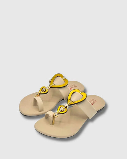 Golden Heart Charm Flats