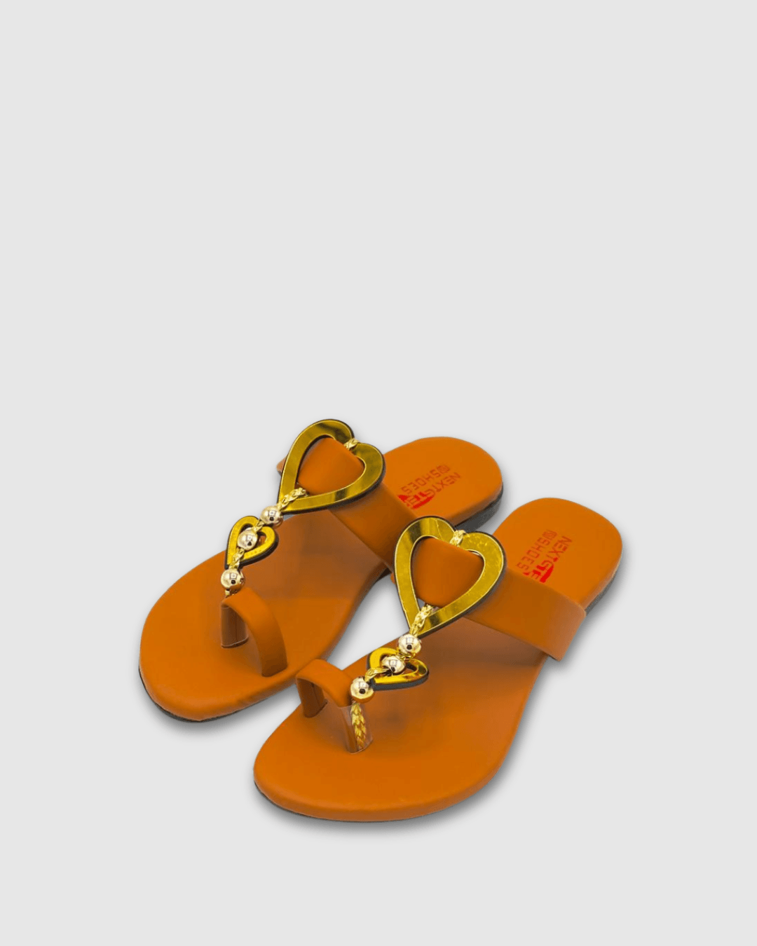 Golden Heart Charm Flats