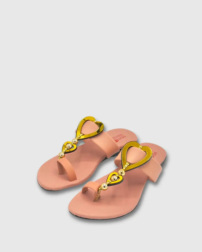 Golden Heart Charm Flats