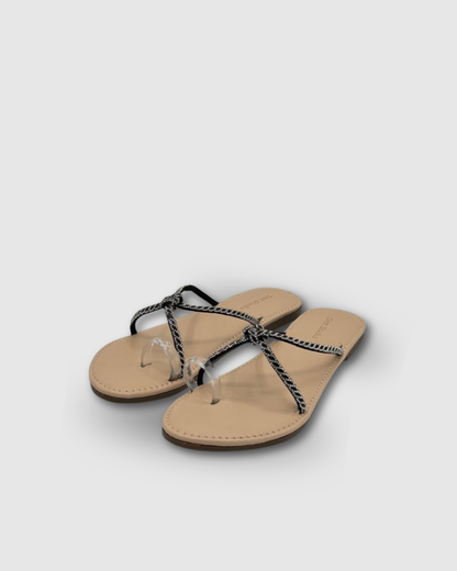 Noir Luxe Knot Flats