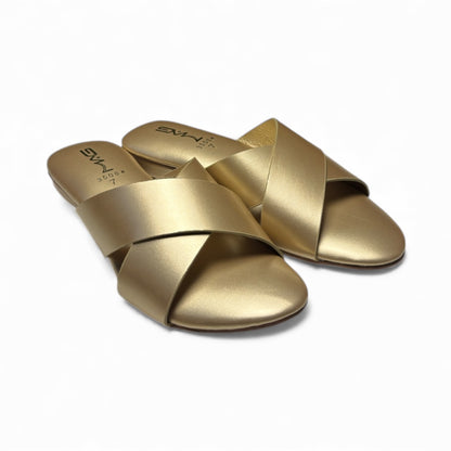 Mustard Cross-Strap Flats | Mag 35064