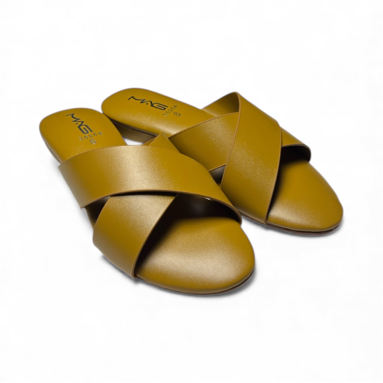 Mustard Cross-Strap Flats | Mag 35064