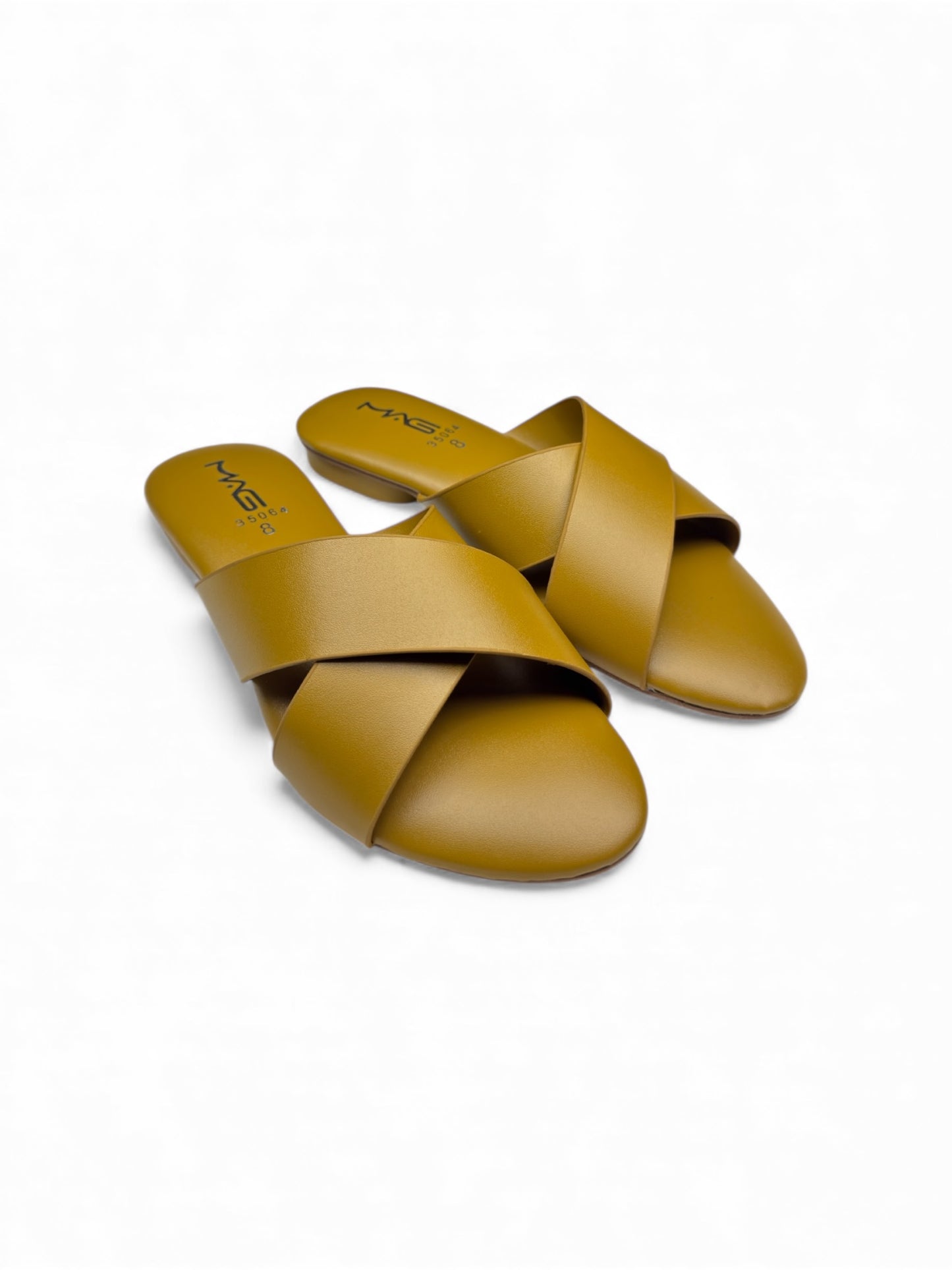 Mustard Cross-Strap Flats | Mag 35064