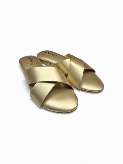 Mustard Cross-Strap Flats | Mag 35064