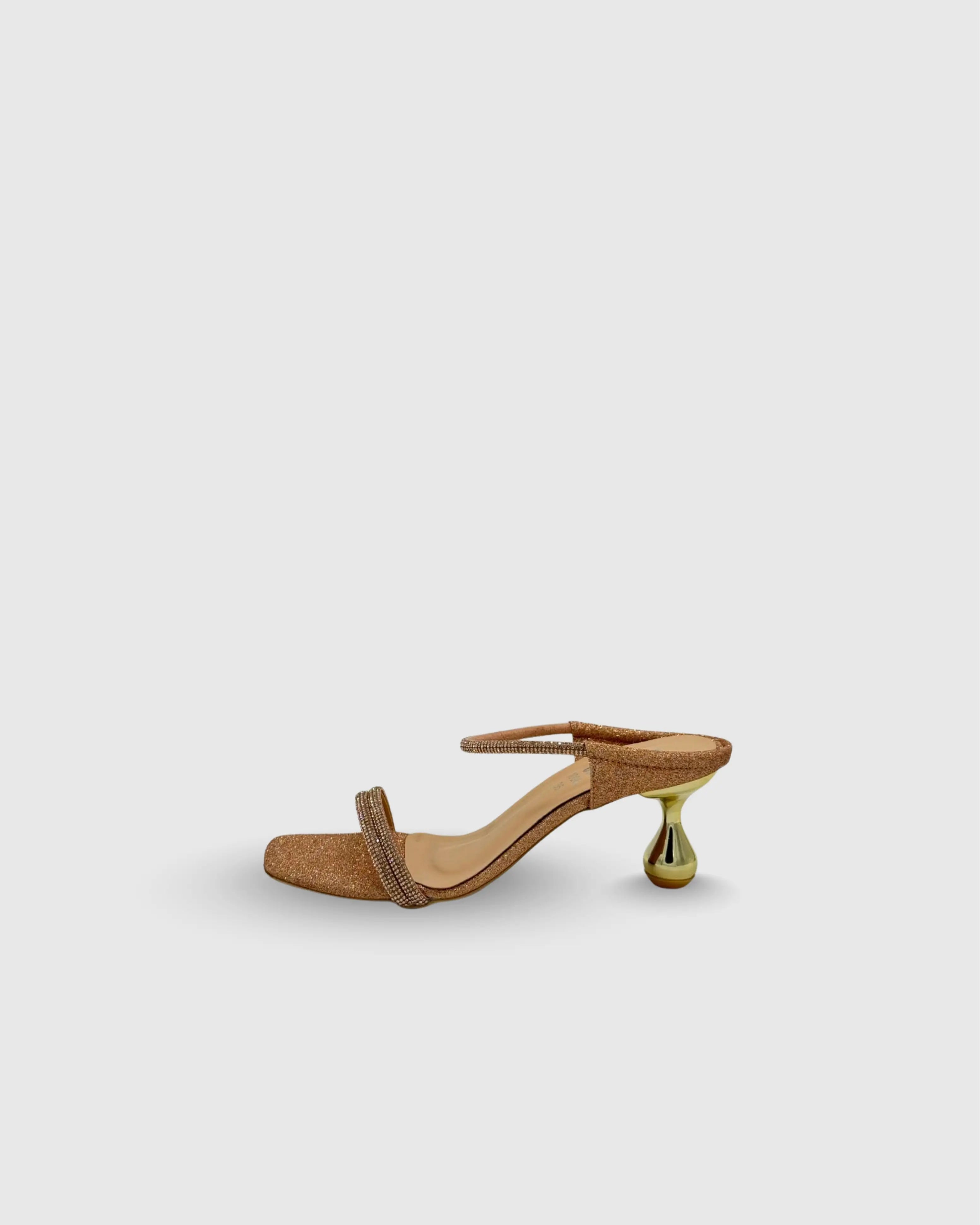 Copper High Heel Sandals with fancy lace - Comfortable Heels for Party Wear