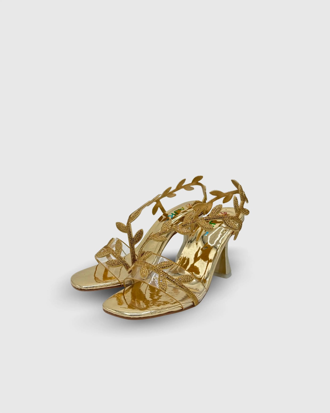 leaf strap heels for women party wear