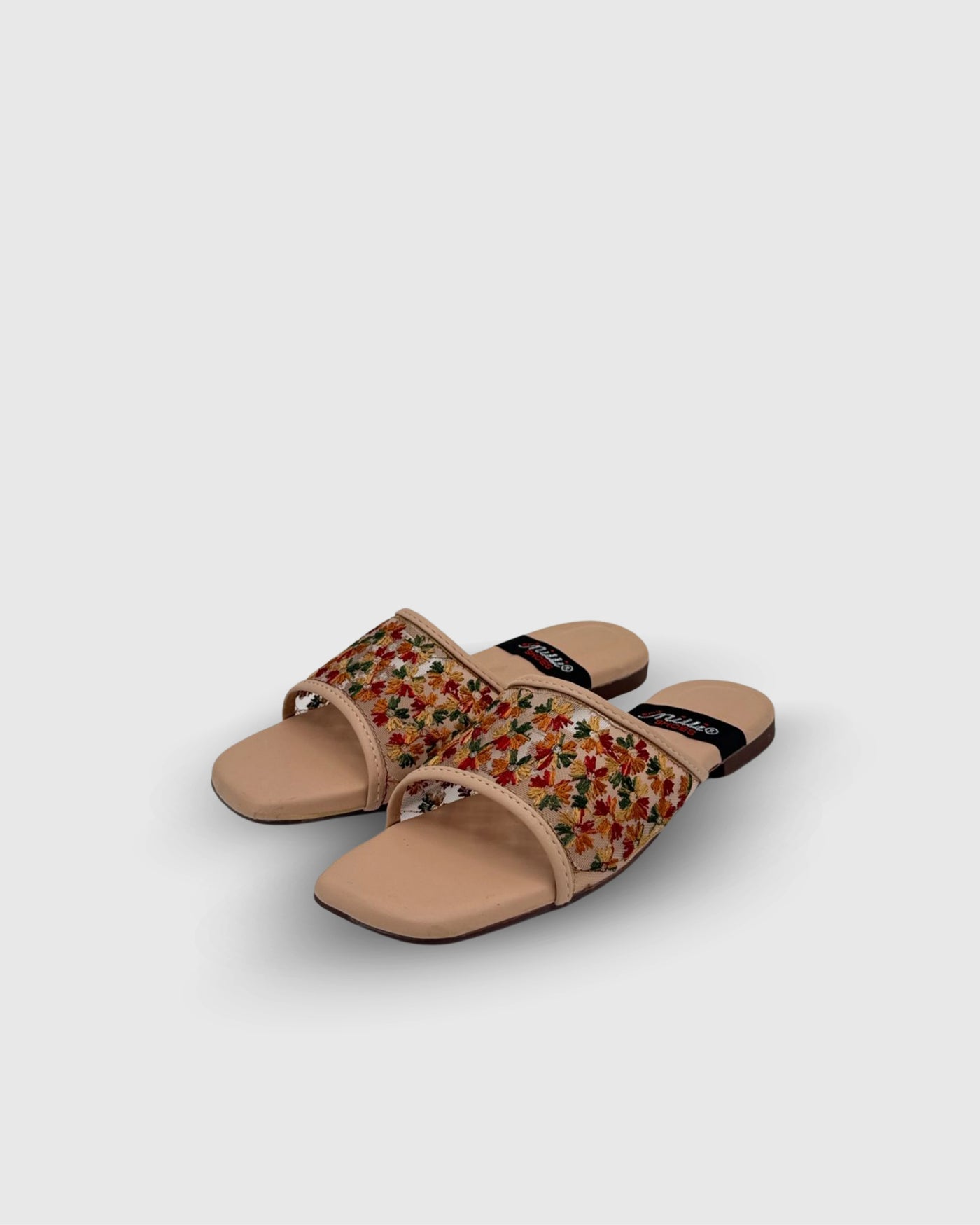 comfortable flat chappals with embroidery - Mag Shoes