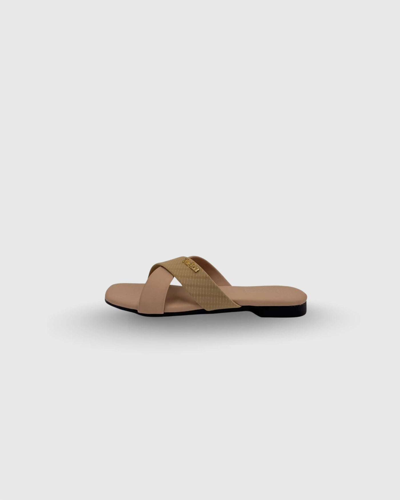 beige cross strap flat slippers for women Pakistan